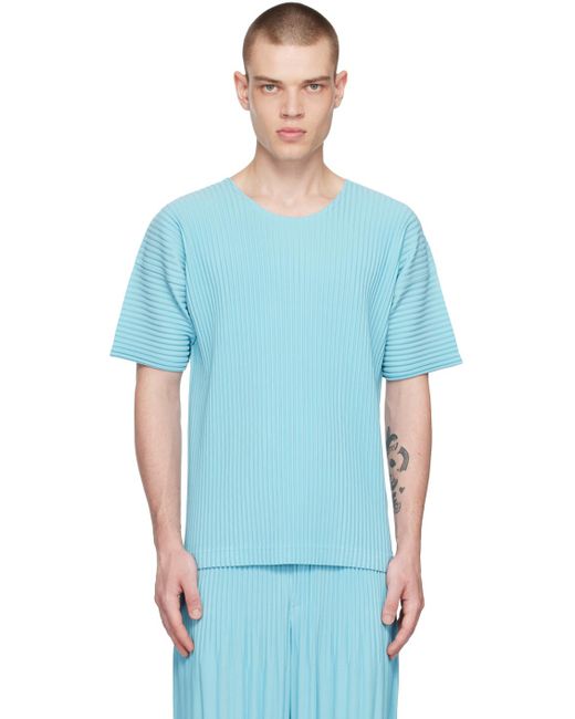 Homme Plissé Issey Miyake Homme Plissé Issey Miyake Blue Color Pleats T-shirt for men