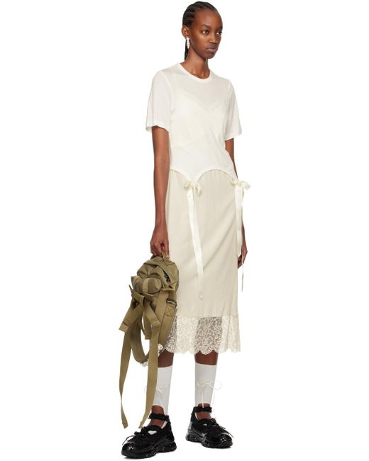 SimoneRocha/ホワイトClassic Bow ビーズ クロスボディバッグ Simone Rocha カーキ ビーズ クラシック ボウ クロスボディ
