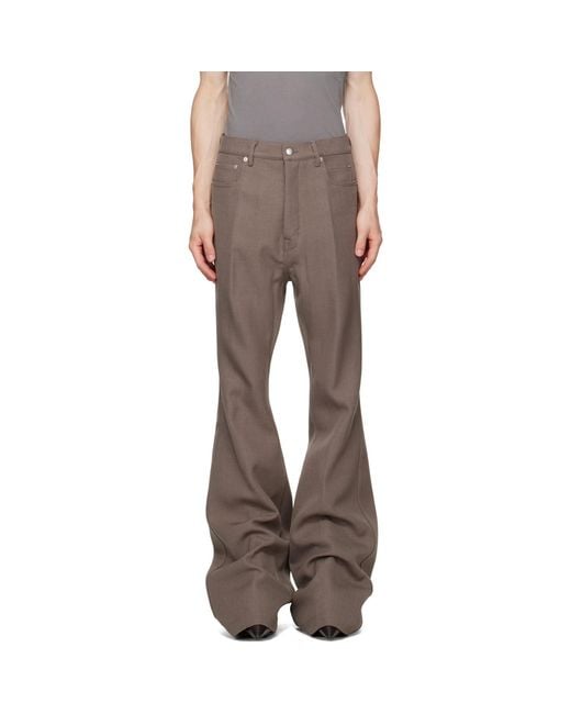 Rick Owens Brown Tower Bolan Bootcut Trousers for men