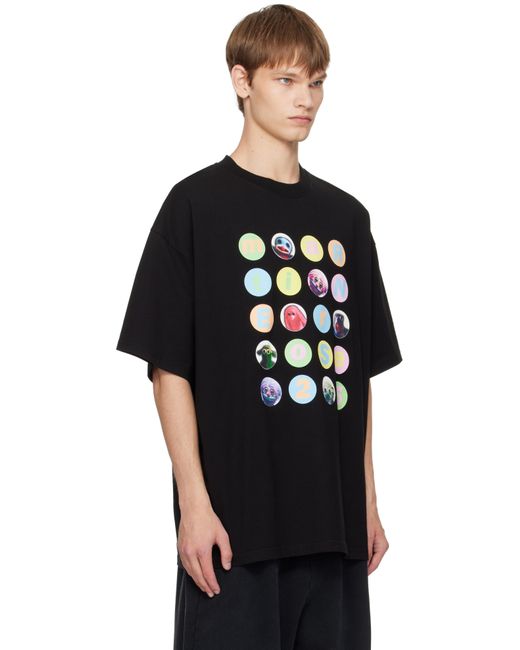 メンズ Martine Rose ブラック オーバーサイズ 半袖Tシャツ Black