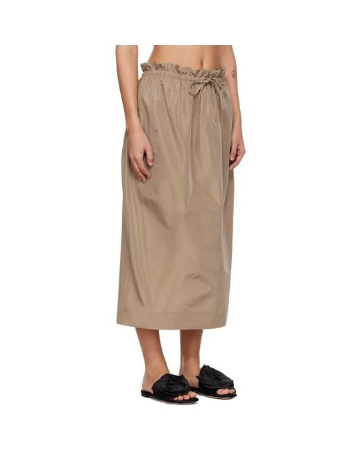 Simone Rocha Brown Tan Gathered Waist Tulip Midi Skirt