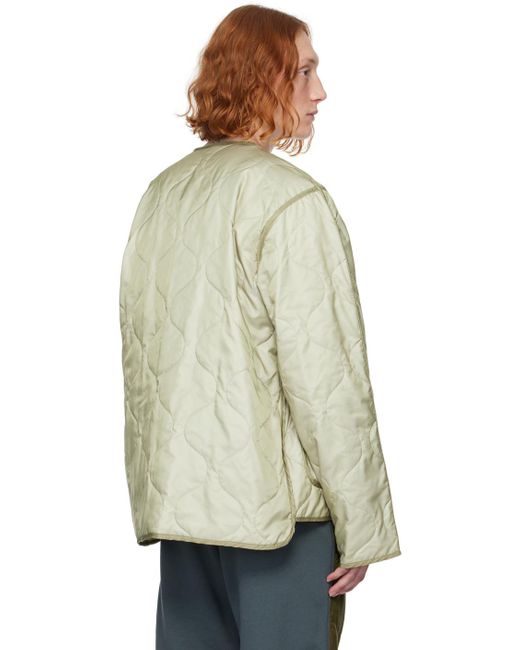 Dries Van Noten Natural Khaki Quilted Jacket for men