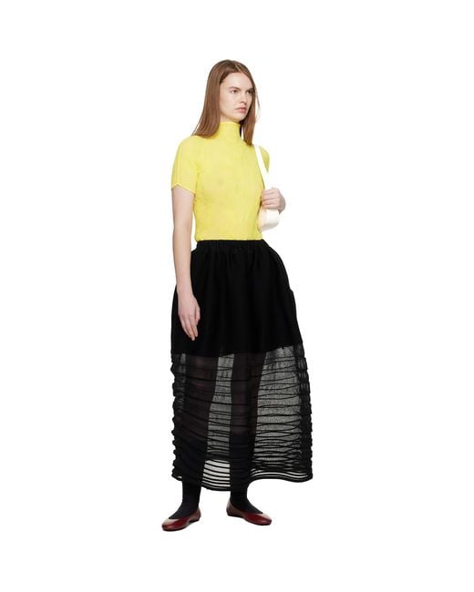 Issey Miyake Yellow Chiffon Twist 3 Top