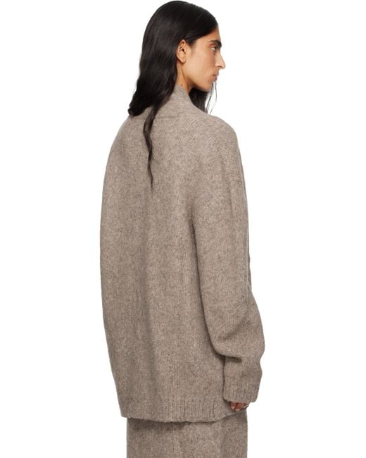 Lauren Manoogian Brown Taupe Loft Shawl Cardigan