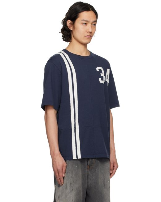 メンズ Ambush ネイビー パネル Tシャツ Blue