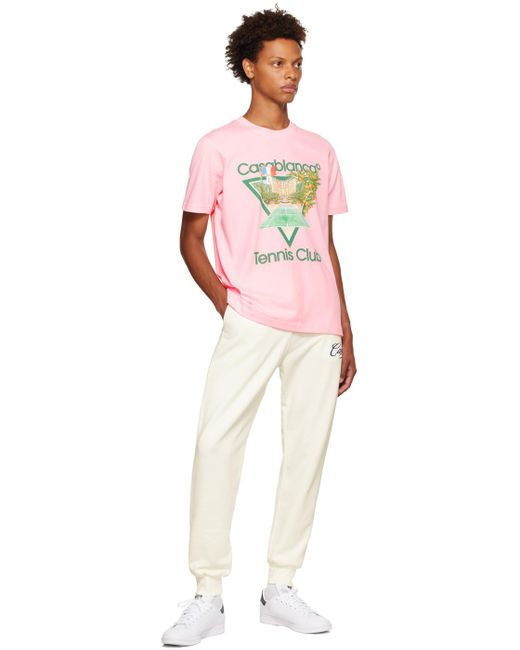 CASABLANCA Pink Tennis Club T-shirt for Men | Lyst UK