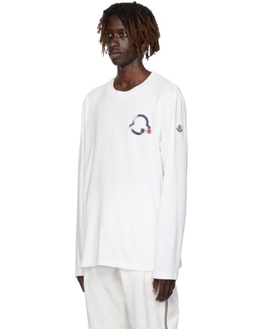 Moncler Black Printed Long Sleeve T-shirt for men