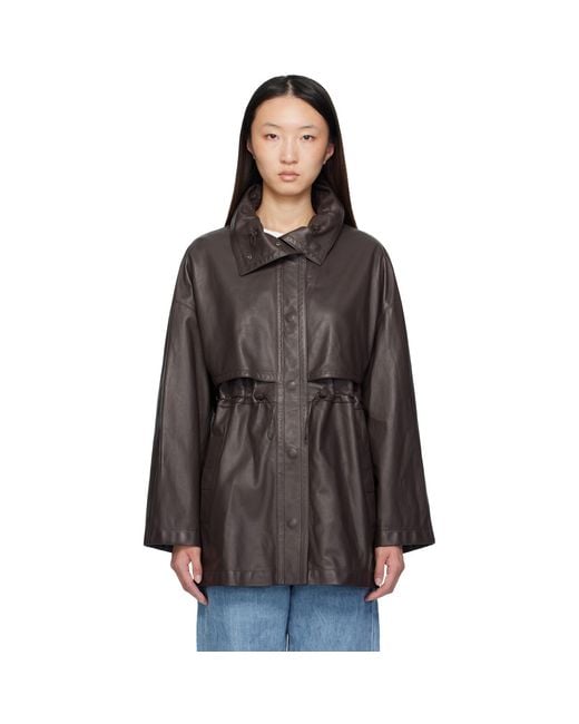 The Row Black Herbie Leather Jacket