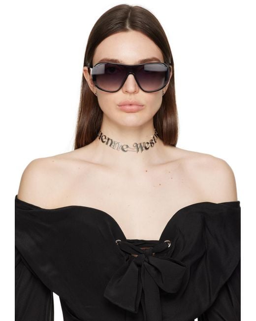 Vivienne Westwood Raimunda Logo Choker Necklace Silver IN