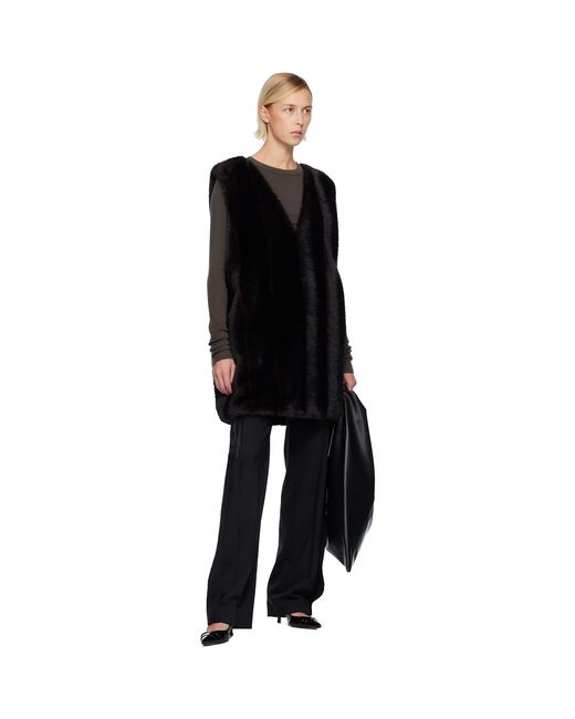 MM6 by Maison Margiela Black Faux-Fur Minidress
