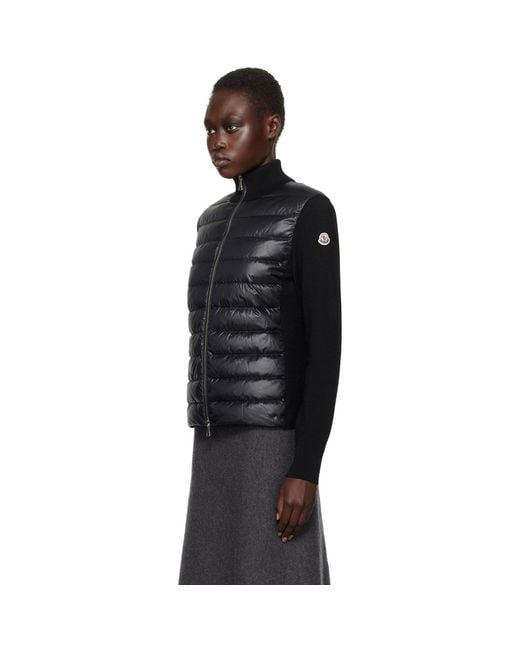 Moncler Black Wool Down-Filled Quilted Jacket