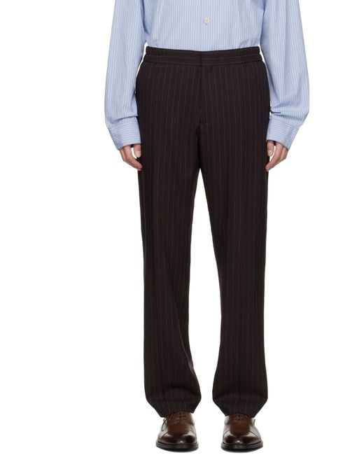 Paul Smith Black Burgundy Wool Trousers for men