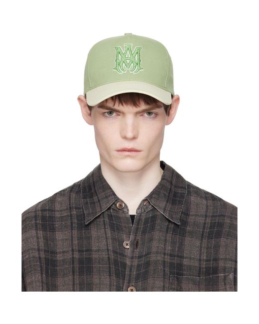 Amiri Green Two Tone Crystal Ma Cap for men