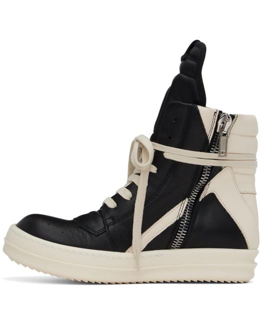 Rick Owens Black Off- Hollywood Geobasket Sneakers