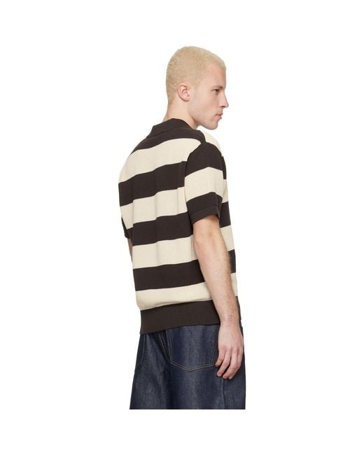 Lacoste Black Off- Striped Sweater Polo for men