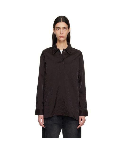 Studio Nicholson Black Burgundy Pinole Shirt