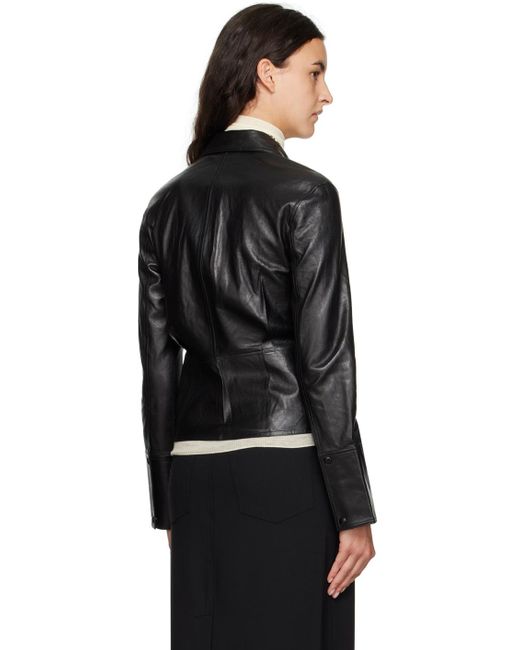 Helmut Lang Black Shirt Leather Jacket