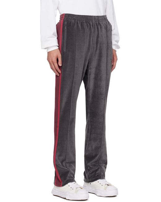 Needles Blue Gray Embroidered Sweatpants for men
