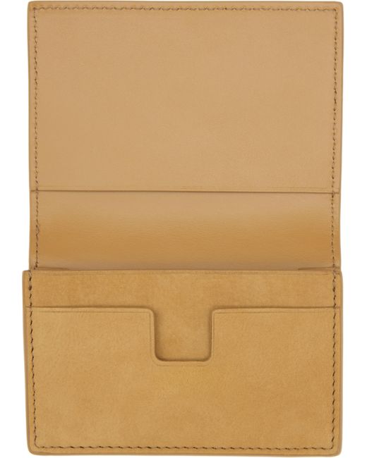 Tom Ford Black Tan Nubuck T Line Business Card Holder for men