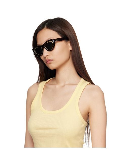Loewe Black Mini Anagram Cateye Sunglasses