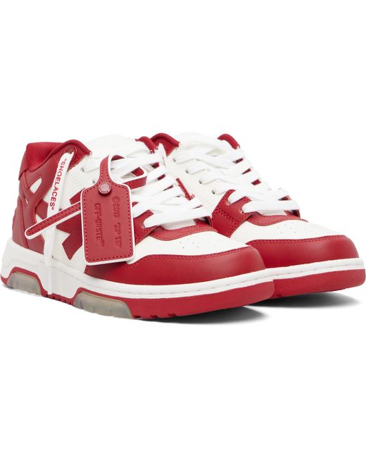 Off-White c/o Virgil Abloh Red Out Of Office Calf Leather Sneakers for men