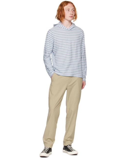 メンズ Vince ブルー ボーダー フーディ Multicolor