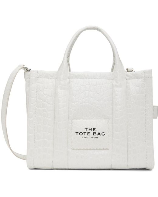 Marc Jacobs Women's The Croc-Embossed Medium Tote - Ivory