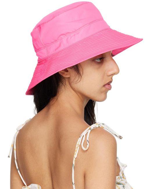 Ganni Pink Tech Bucket Hat