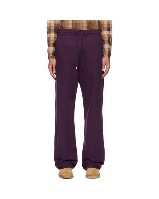 Dries Van Noten Purple Drawstring Sweatpants for men