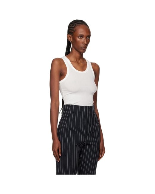 Mugler Black Ribbed Tank Top