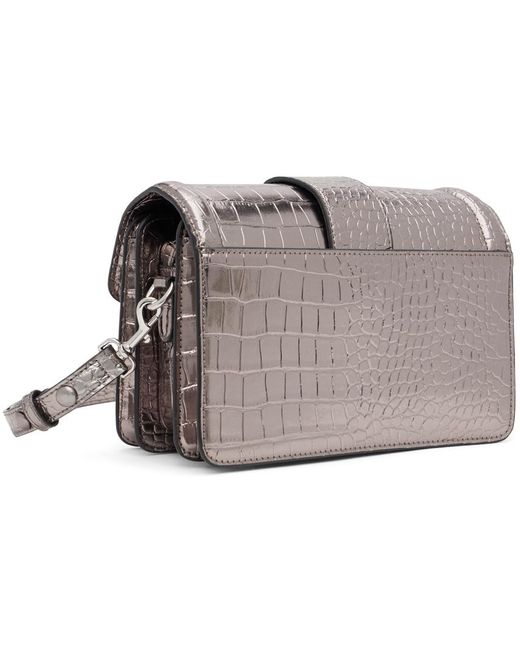 Versace Metallic Gray Croc Couture 01 Bag