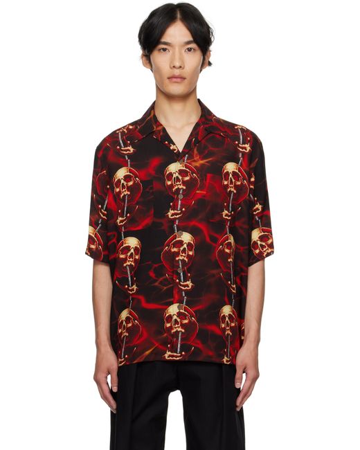 Chemise Noir Et Rouge À Motif De Crânes Édition 56 Tattoo Studio Wacko Maria pour homme en coloris Red