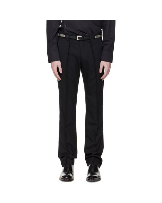 HODAKOVA Black Horse Hair Suit Trousers for men