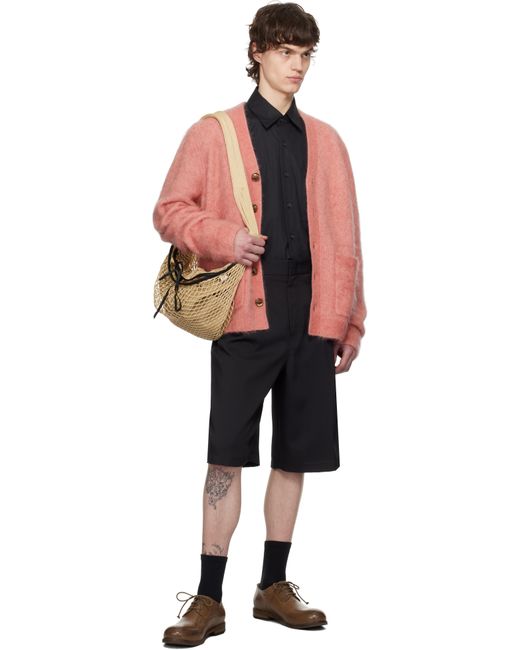 メンズ Wooyoungmi ブラック タック ショートパンツ Black