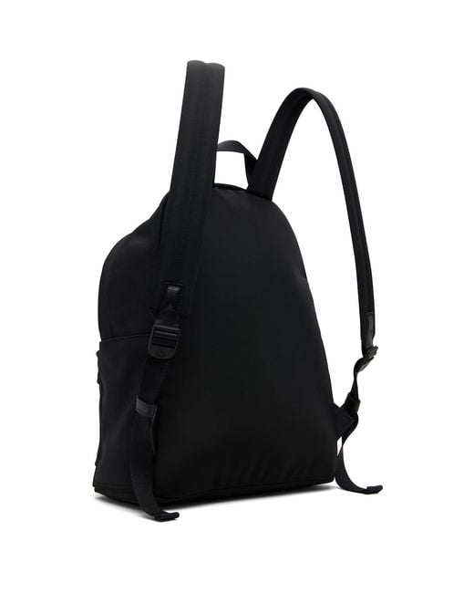 Moncler Black New Pierrick Metal Logo Backpack for men