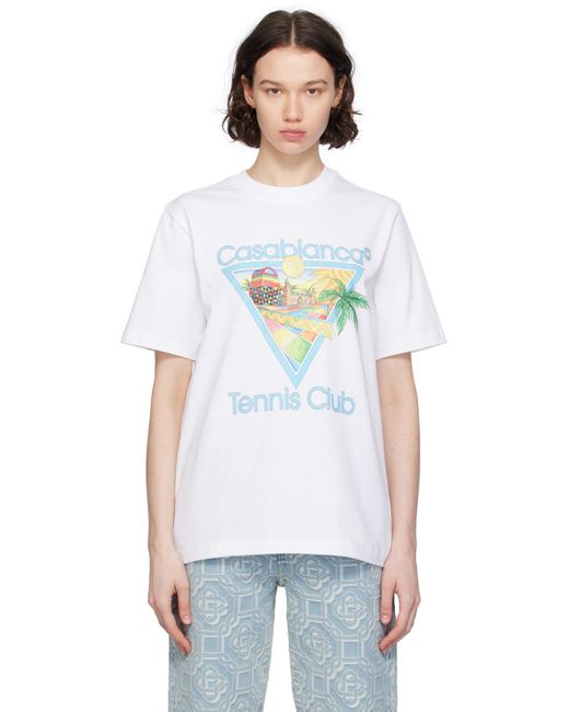 Casablancabrand White Afro Cubism 'tennis Club' T-shirt