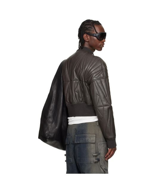 Rick Owens Black Moncler + Geocamo Cropped Flight Jacket for men