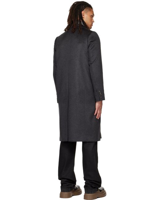 Max Mara Black Gray Toronto Coat for men