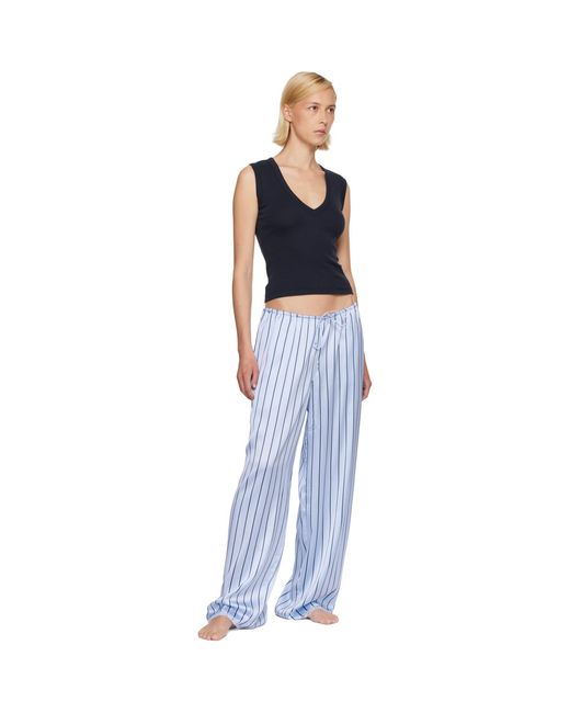 Skims Blue Woven Shine Lace Lounge Pants