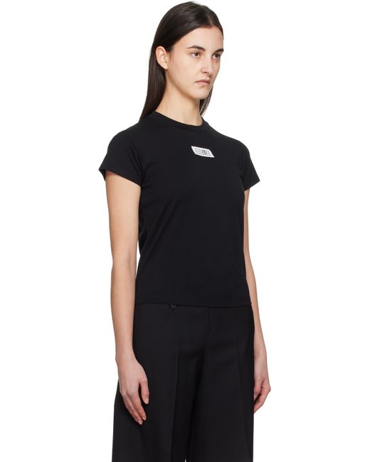 MM6 by Maison Martin Margiela ブラック ロゴ Tシャツ Black