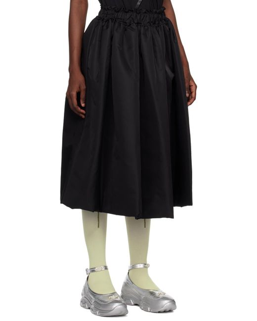 Simone Rocha Black Elasticated Midi Skirt
