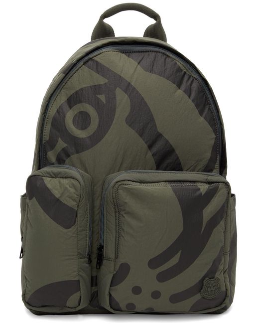 KENZO Gray Grey K-tiger Backpack for men