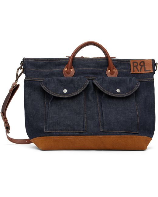 RRL メンズ ブルー インディゴ レザートリム デニムトート 【公式通販】