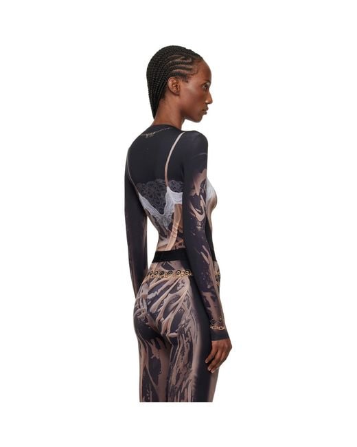 MARINE SERRE Black Ssense Exclusive Wet Nuisette Printed Jersey Ls T-Shirt