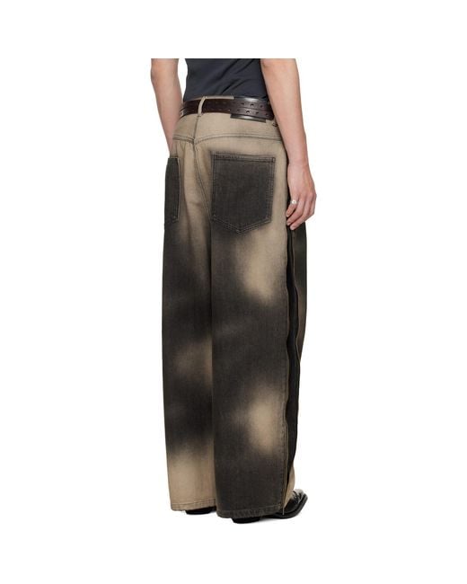Lu'u Dan Black Side Zip Jeans for men