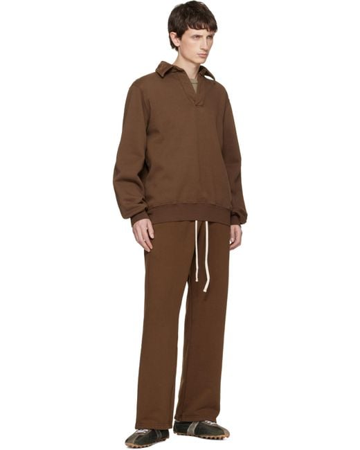 メンズ Les Tien ブラウン Moto Back ヘビーウェイト ポロシャツ Brown