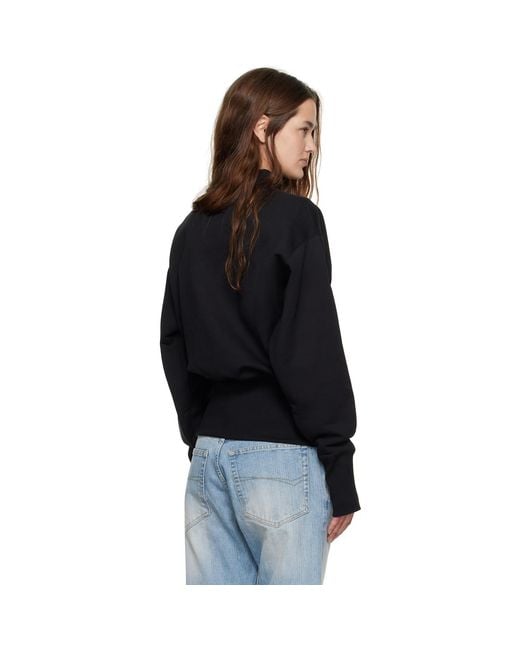 Jean Paul Gaultier Black Cropped Crew Neck 'Jpg' Sweatshirt
