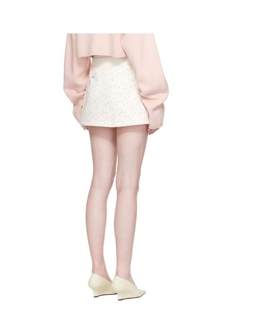 Sandy Liang White Off- Dottie Miniskirt