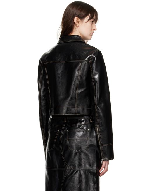 Stand Studio Black Effie Faux-leather Jacket