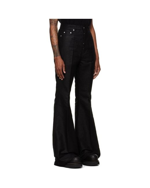 Rick Owens Black Tower Bolan Bootcut Trousers for men